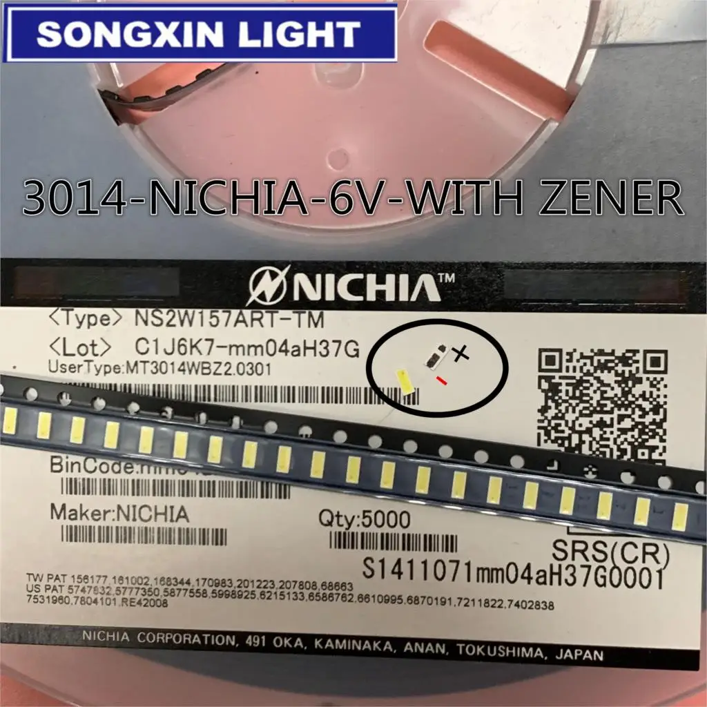 Светодиодная ЖК-подсветка для телевизора NICHIA светодиодная подсветка 1 Вт 6 в 3014