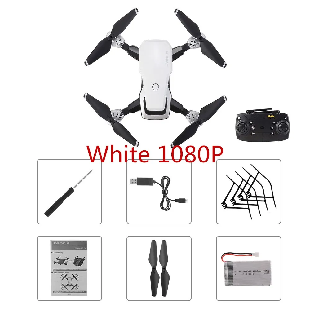 HJHRC HJ28 мини Радиоуправляемый Дрон с камерой 720 P/1080 P Wi-Fi FPV Для начинающих обучение подарок высота удержания складной Радиоуправляемый квадрокоптер - Цвет: White 1080P