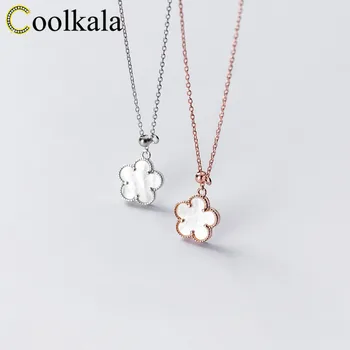 

Coolkala silver summer sweet shell five-petal necklace female cute flower choker