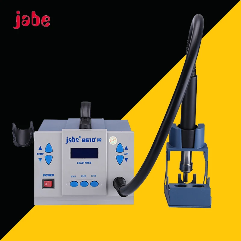 

JABE 861D Intelligent Lead-free Hot Air Gun Rework Soldering Station SMD Rework Welding Station For Motherboad IC Chips Repair