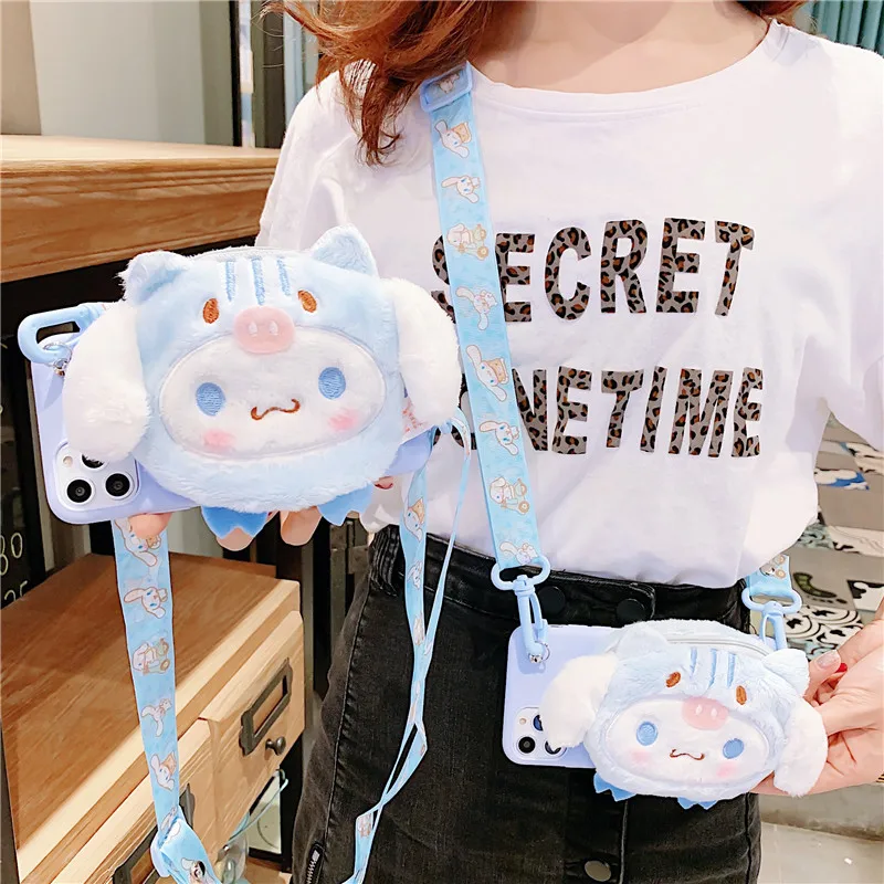 OnePlus 7 Pro Cute Dog wallet Shell Case for One Plus 6 6T 1+7 Oneplus 5 5T Cartoon Rabbit coin purse case + strap |