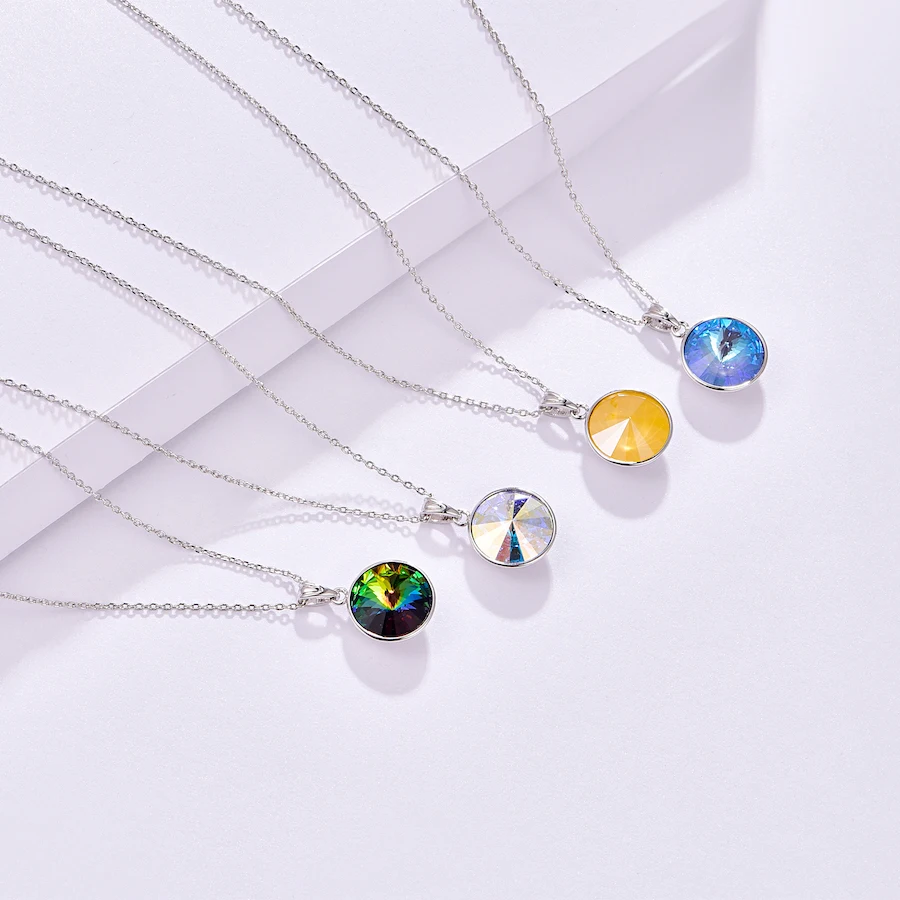 Ожерелье с кристаллами Swarovski, новая мода, круглый камень Bella RIVOLI, ожерелье с кулоном для женщин, элегантные вечерние ювелирные изделия на свадьбу