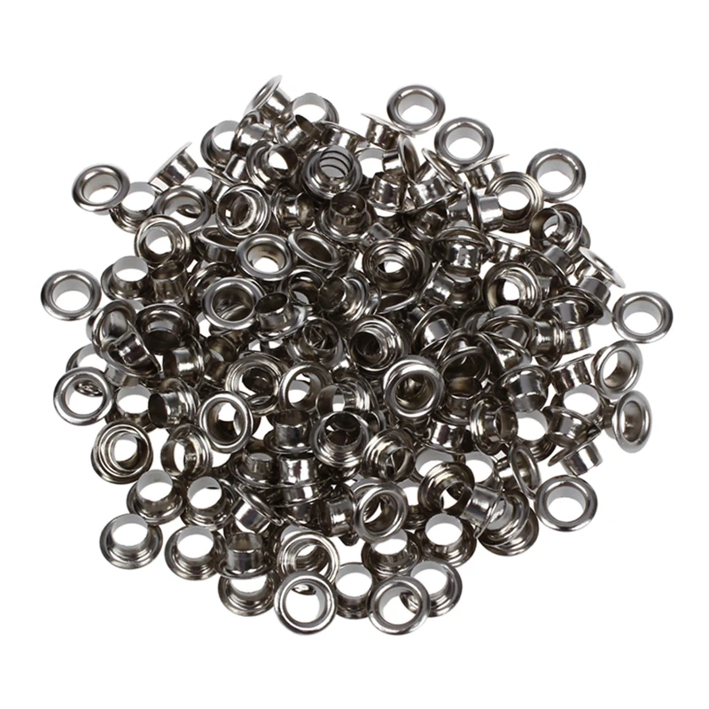 200 metal round hole / hole / rivet silver color 8 mm 0.3" new