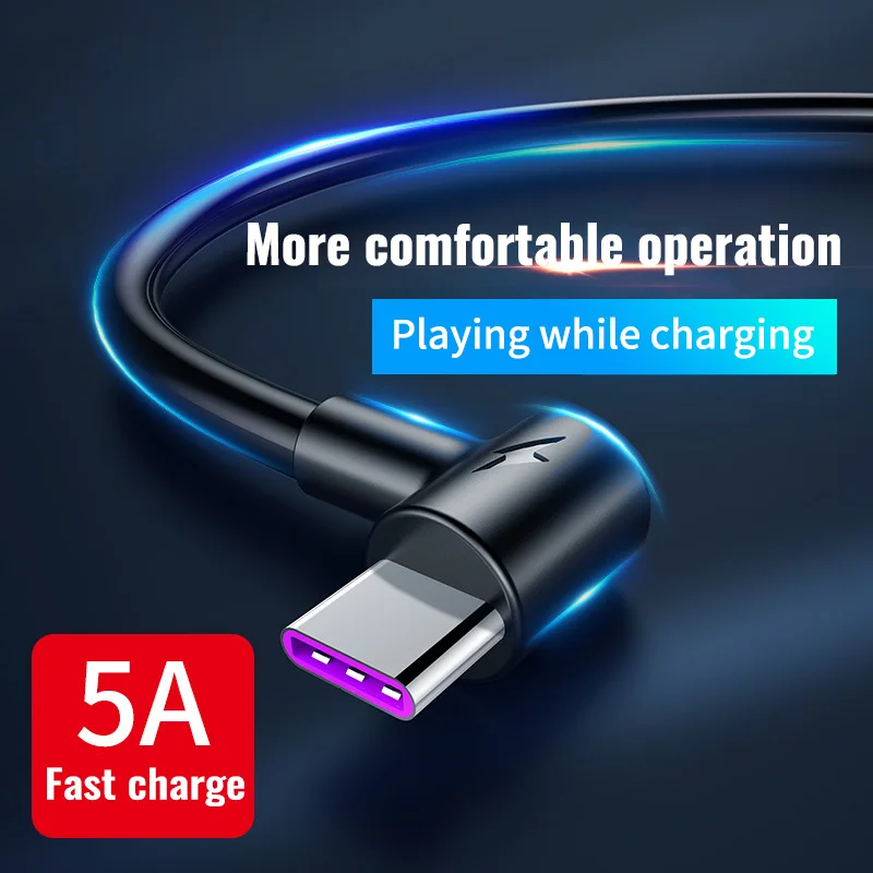 5А usb type-C кабель 1 м 1,5 м 2 м 3 м Быстрая зарядка type-C Kable для huawei P30 P20 mate P20 Pro Phone Supercharge QC3.0 USBC Cabo