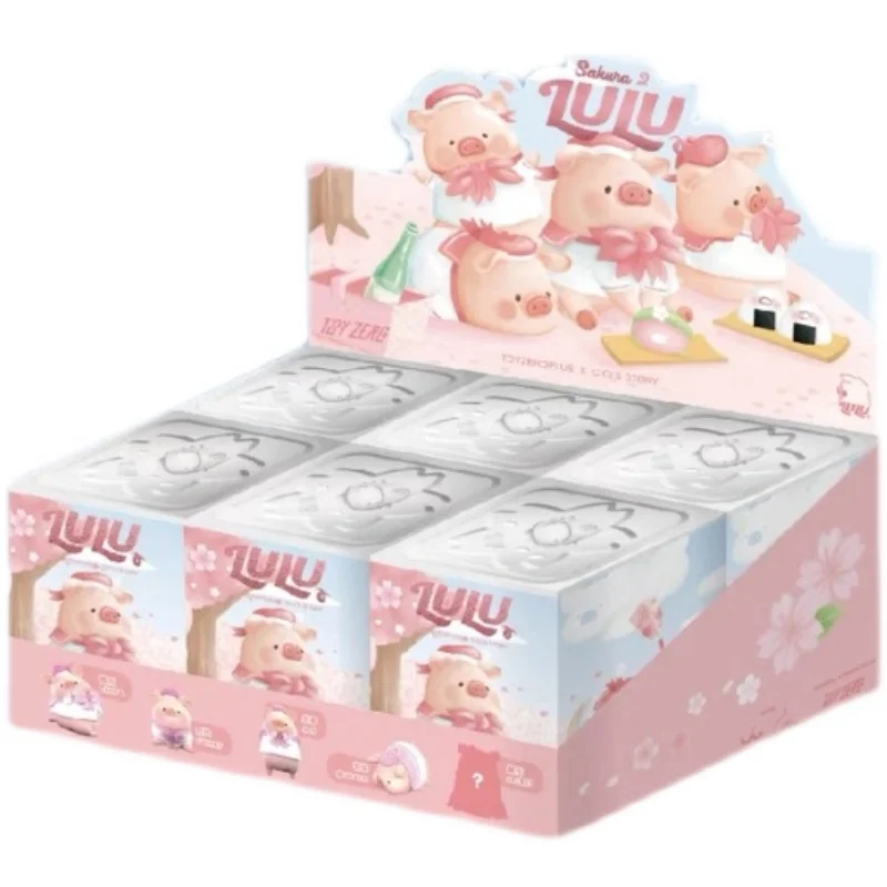 Blind Box Toys Original Anime Lulu Canned Pig Hanami Series Guess Bag Action Figure Suprise Kawaii Desktop Model Doll Girls Gift