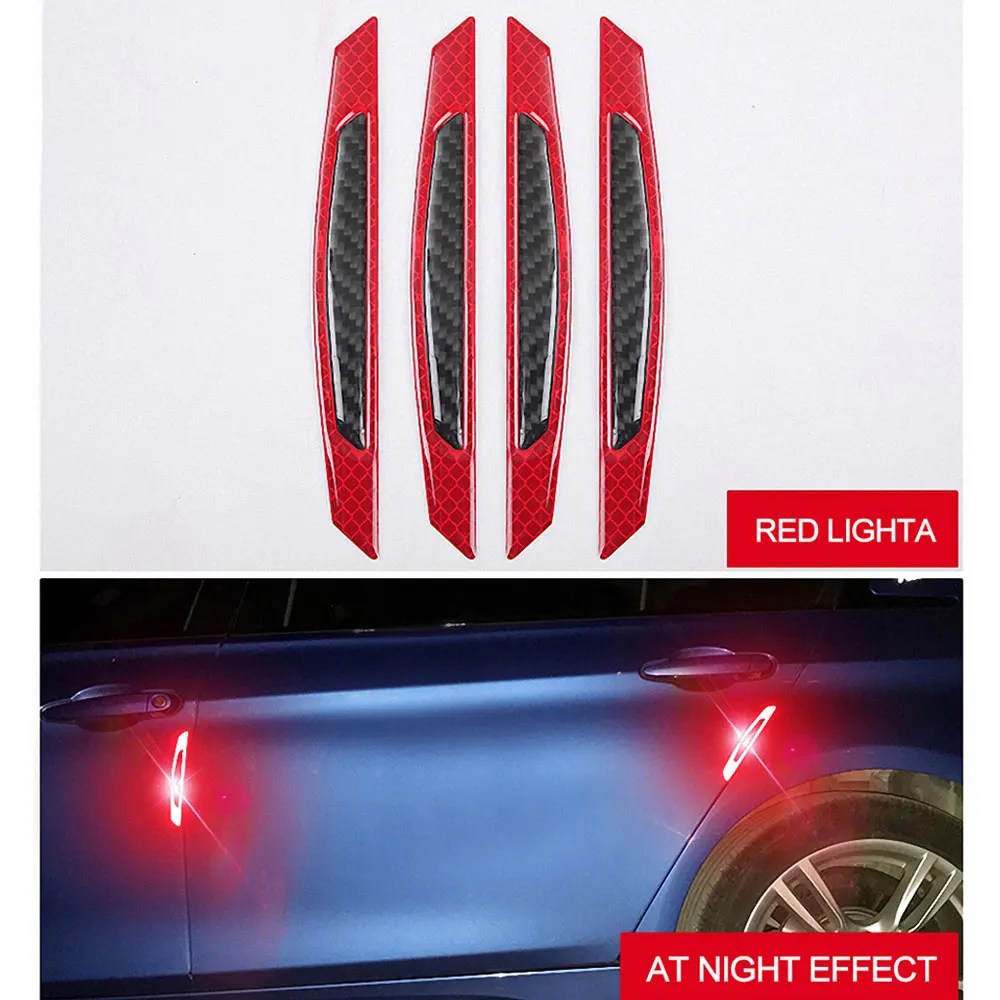 Car Door Edge Guards Car Door Stickers Car Reflective Stickers Car Door Anti Collision Strip Car Door Edge Protector Car Reflective Tape Sticker 4Pcs/Set Reflective Warning Door Side Edge Protection Anti-Scratch Protector Glue Sticker For Auto Car