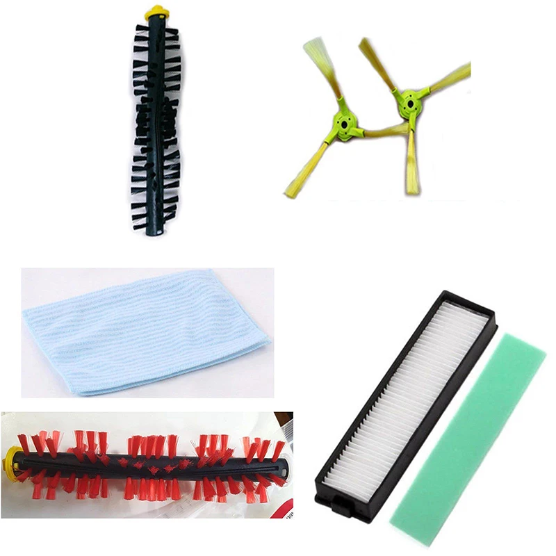 

3-arm Side Roller Brushes Filter Mop Cloth Kits For Hom Bot VR65710 Vacuum Cleaner Parts Household Cleaning Tools
