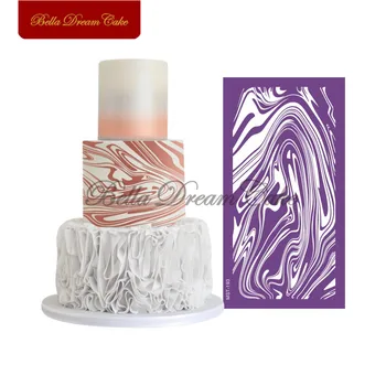

Wood Grain Lace Design Cake Stencil Fabric Mesh Stencils Wedding Fondant Cake Mold Cake Decorating Tool Kitchen Accessories