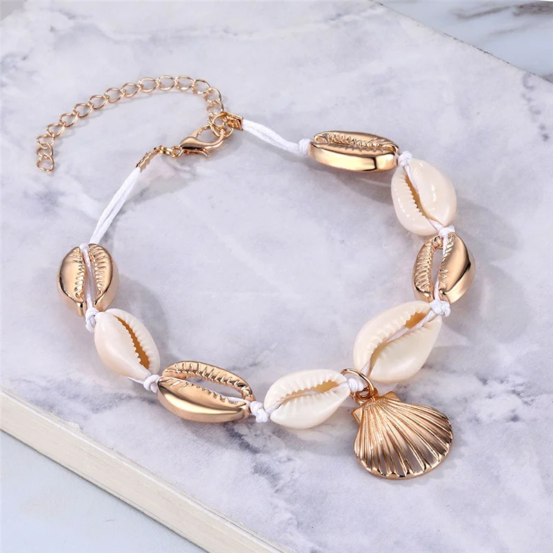 Vintage Handmade Weave Anklets for Women Shell Sequins Charm Bracelet Anklet Bohemian Rope Ankle Bracelets Beach Foot Jewelry Vintage Handmade Weave Anklets for Women Shell Sequins Charm Bracelet Anklet Bohemian Rope Ankle Bracelets Beach Foot Jewelry