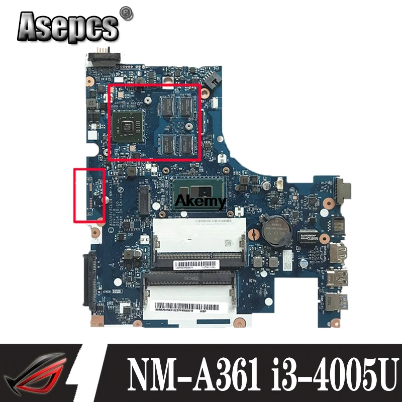 

NM-A361 motherboard for Lenovo G50-80 laptop motherboard ACLU3/ACLU4 NM-A361 R5 GPUnotebook I3-4005 CPU original Test