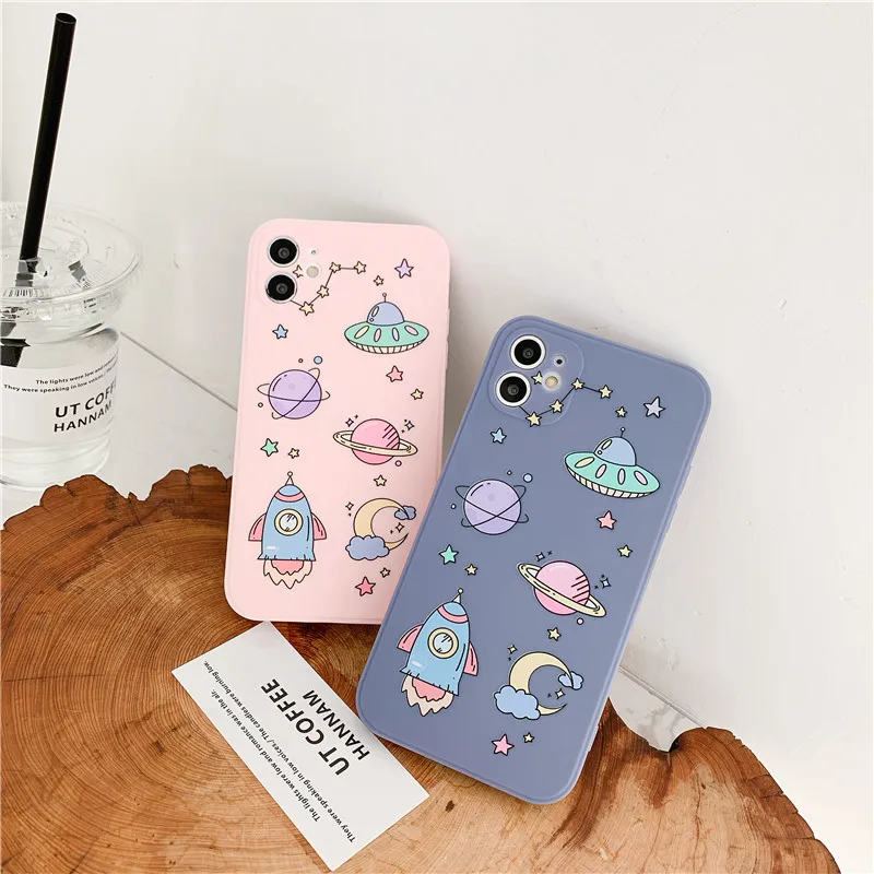 iphone 12 pro max clear case Lens protection cartoon astronaut planet spaceship dinosaur case for iphone 13 12 Pro Max 12MiNi X XR XS 11 Pro Max 6S 7 8 plus iphone 12 pro max silicone case