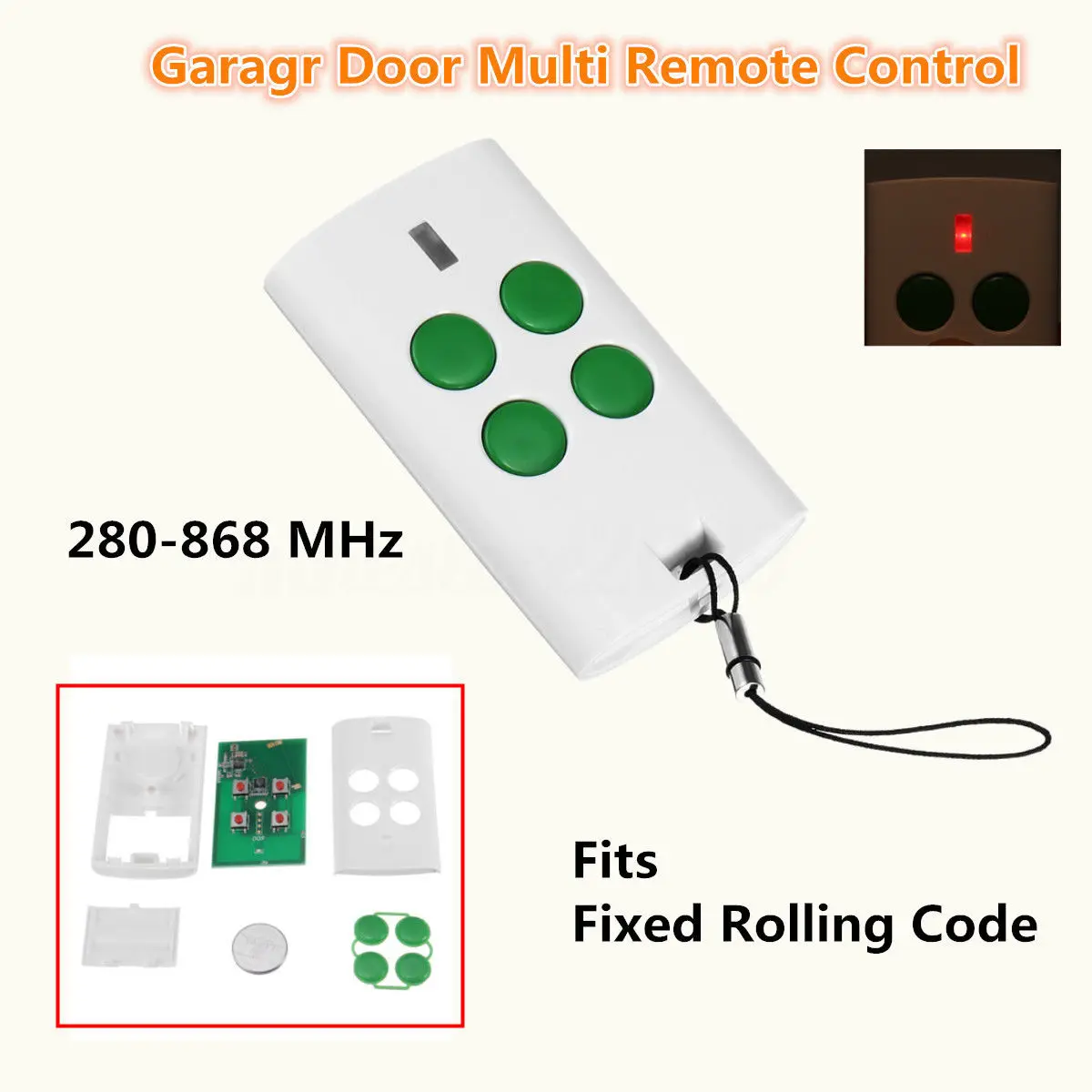 Multi frequency 300 900mhz cloning remote control Fixed & rolling code