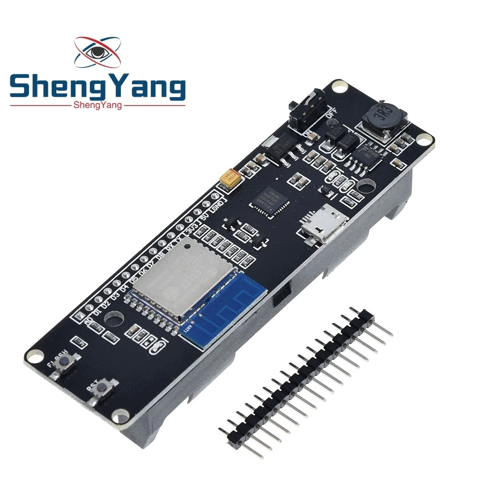 ShengYang 1 шт. WeMos D1 ESP-Wroom-02 ESP8266 Nodemcu WiFi модуль с 18650 зарядкой аккумулятора