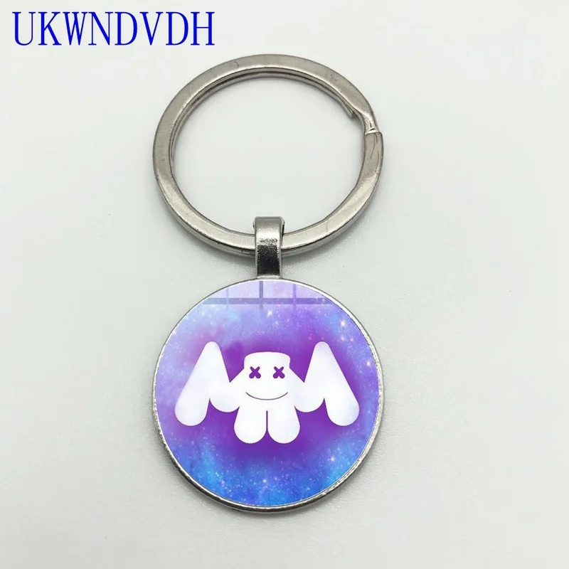 

Hip Hop Sound Star Marshmallow Glass Pendant Keychain Pendant