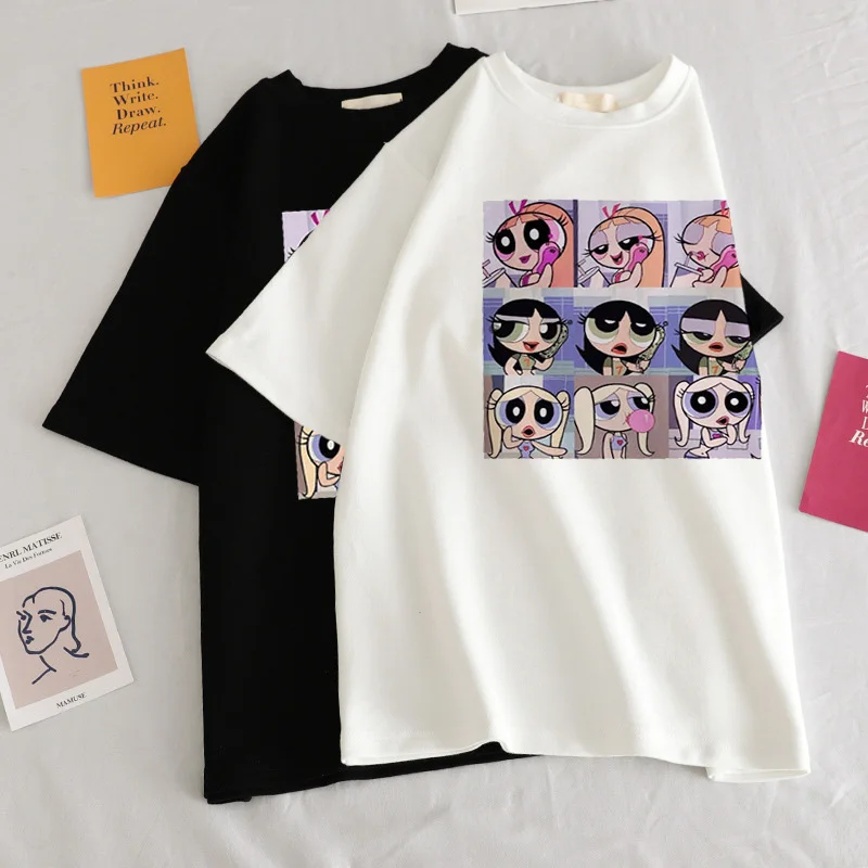 Harajuku Women T-shirts New 2020 Summer Funny Letter Print Hip Hop Loose T-shirt Girls Student Streetwear Casual Lady Tops Tees