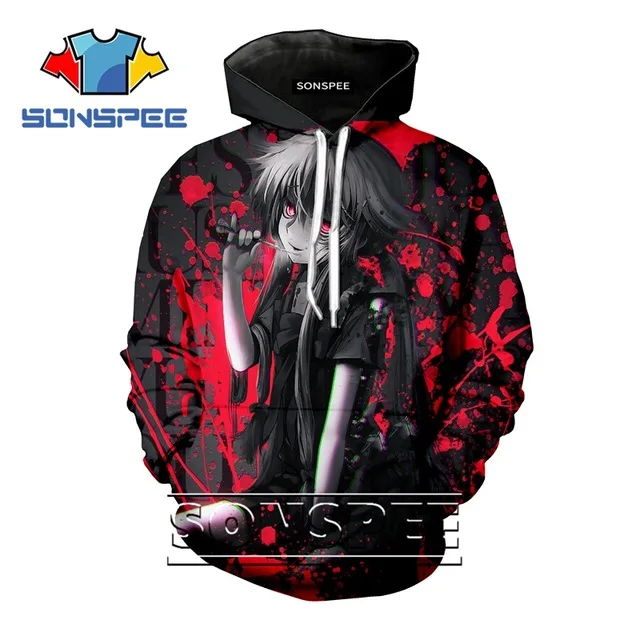 SONSPEE 3D Print Kid boy girl teens hoodie Anime hip hip rock comic Future Diary Sweatshirt Long sleeve Harajuku streetwear C185 - Цвет: 4