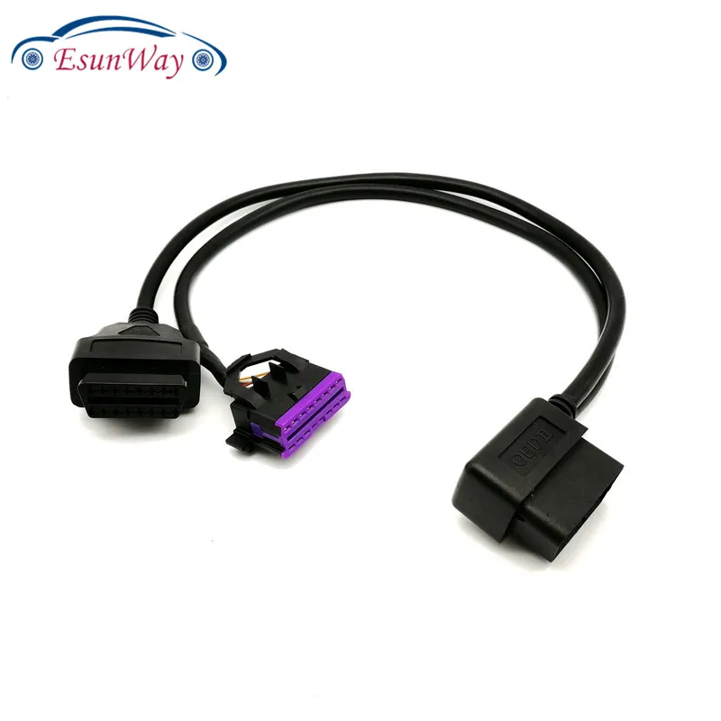 Кабель удлинитель с 16 контактным штекером OBD2 на двойной женский кабель