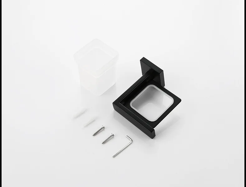 Black Single Cup Holder 304 Stainless Steel Toothbrush Cup Set Bathroom Accessories Wall Mouth Holder