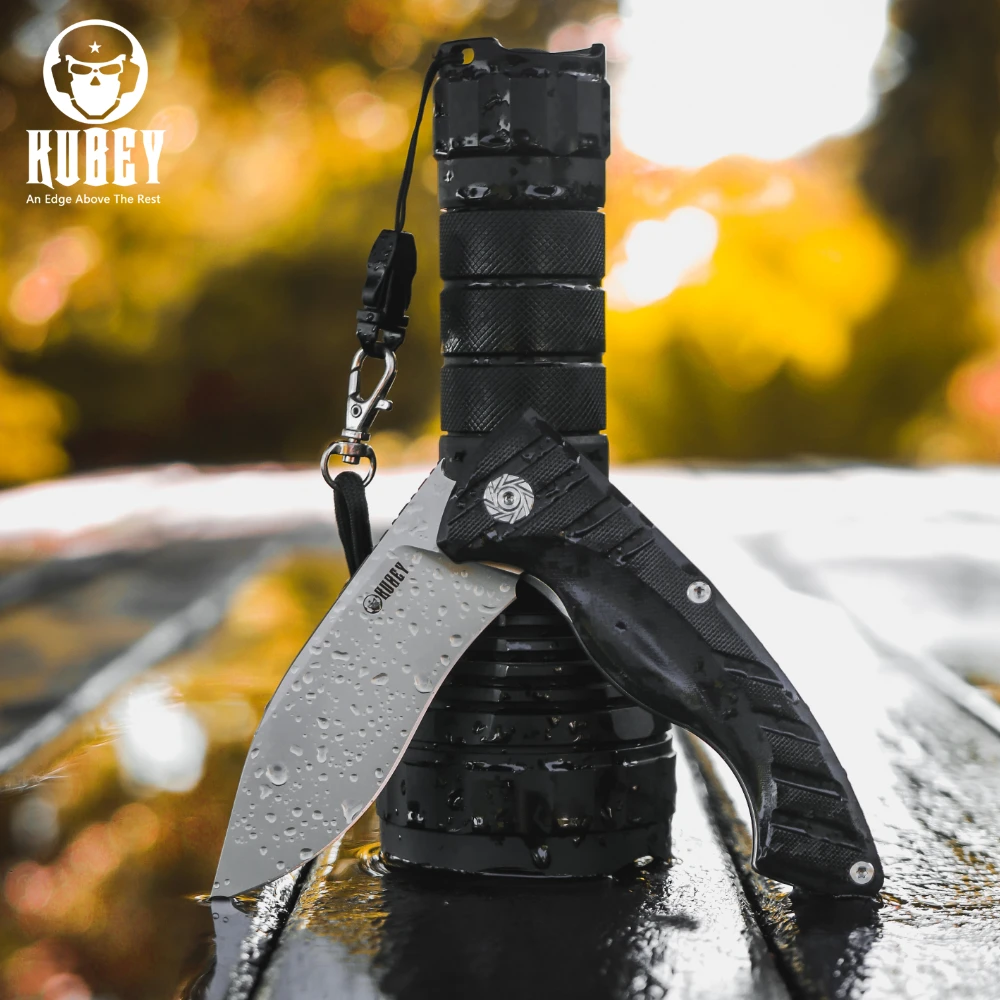 Складной охотничий нож KUBEY KU208 D2 Kurki эргономичный Клинок с рукояткой G10 уличные