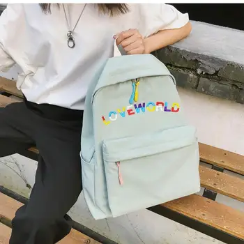 

Travel Backpacks Embroidery Letter for Women Shoulder Bag Teenage Girl LOVEWORLD New Female
