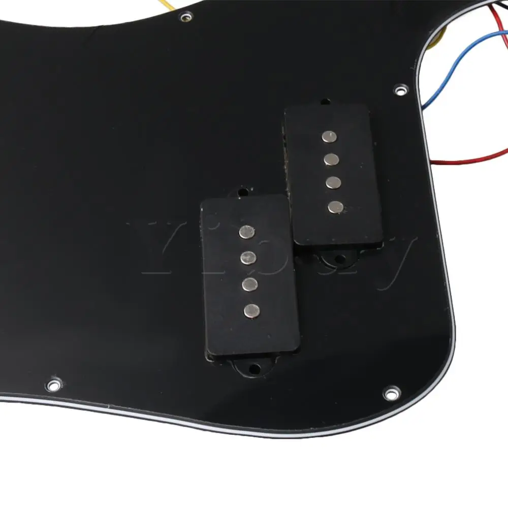 Yibuy Черный Предварительно проводной набор басов для гитары PB|prewired pickguard|for