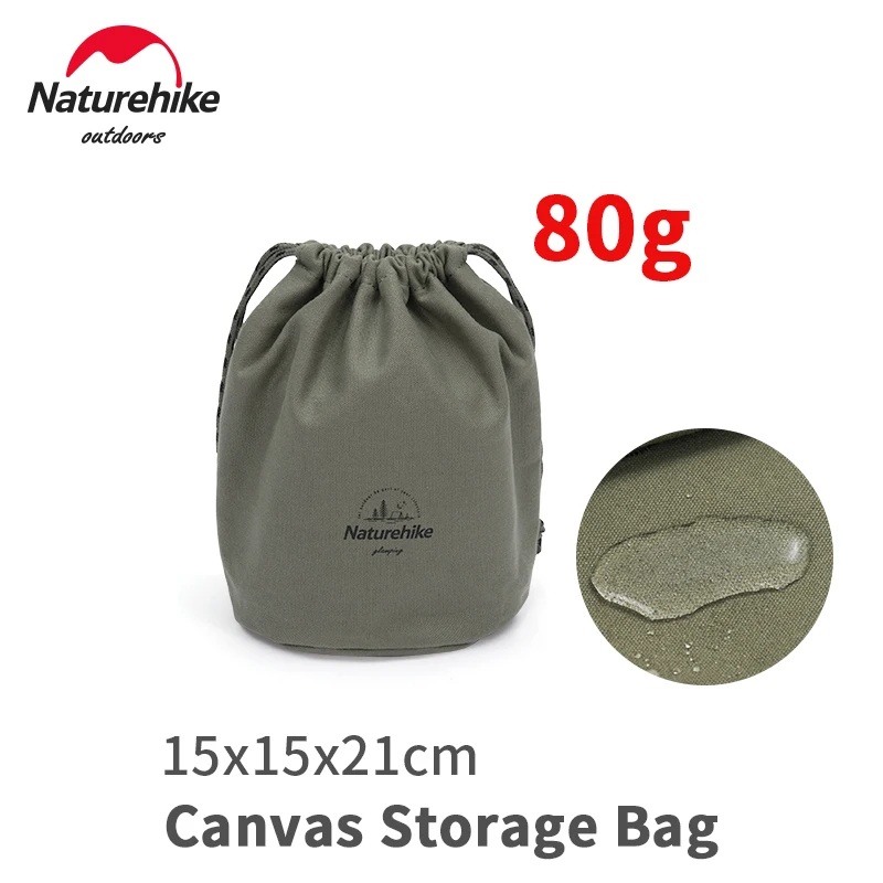 Naturehike Outdoor Canvas Storage Bag Drawstring Bag Picnic Lunch Box