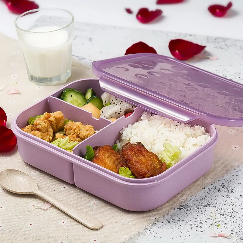3 отсека Ланч-бокс для микроволновки герметичная независимая решетка Bento Ланч-бокс для контейнер для обеда ребенку переносной пищевой контейнер