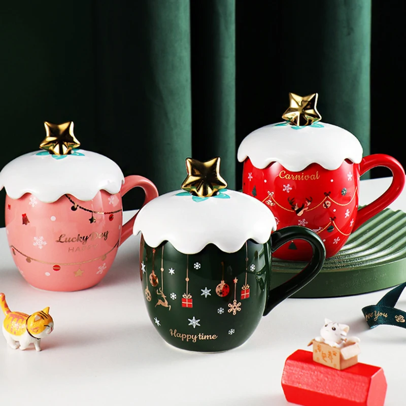 Christmas 2022 Coffee 2022 Cute Gift Cups For Christmas Lovers New Year's New Coffee Cups Ceramic  Milk Mugs Christmas Drinking Cups|Mugs| - Aliexpress