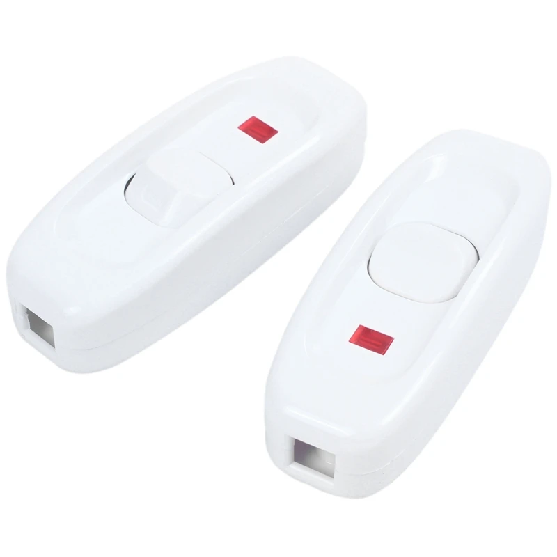 HHO-2pcs AC 250V 10A Кнопка ВКЛ/ВЫКЛ Электрический Линейный выключатель управления белый