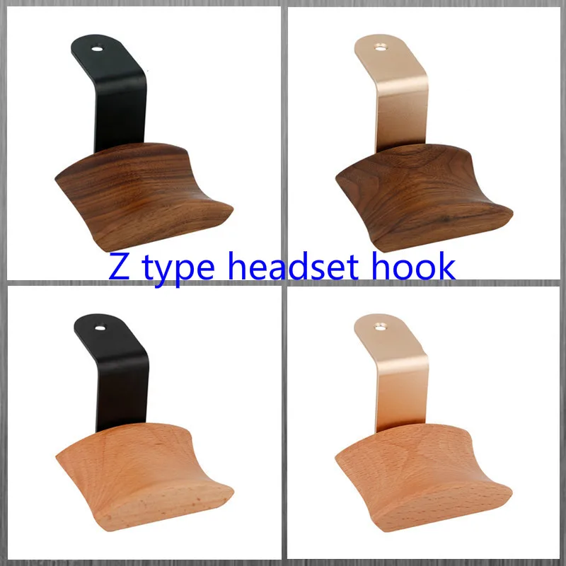 Universal Headphone Stand Headset Holder Hanger Wall mounted Wood Headphone Hook Metal Display Rack Earphone Accessories 1PC