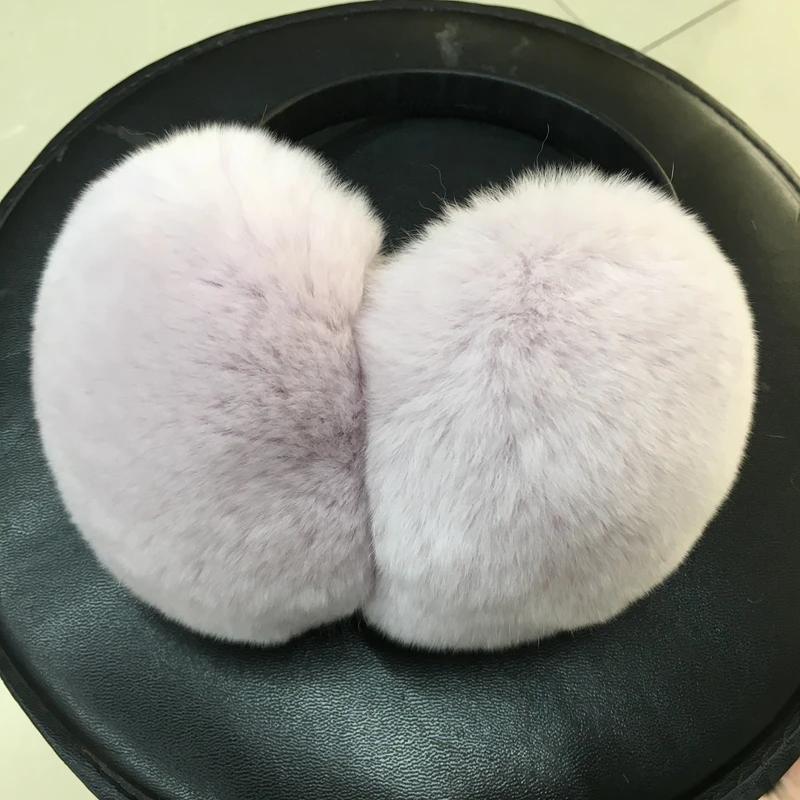Women Russia Winter 100% Natural Rex Rabbit Fur Earmuff Men Warm Fashion Real Fur Earmuffs Kids Fur Ear Cover Girl's Earlap (11)