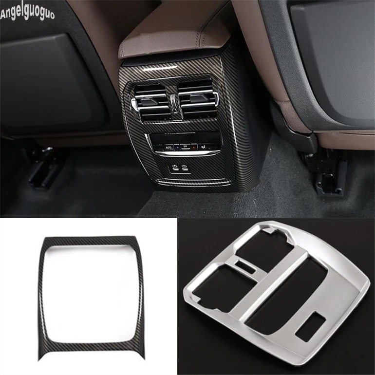 For BMW 3 series G20 g28 2019-21 ABS Carbon Fiber Or chrome Car Armrest Rear Air Outlet Cover Vent Frame protection Trim Sticker
