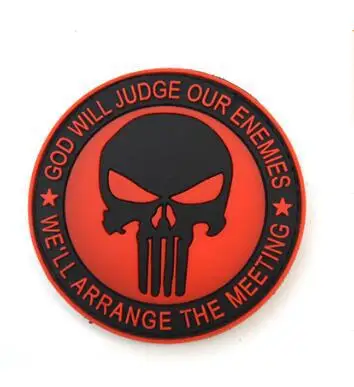 3D Embroidery Punisher Morale Skull 3D Rubber Pvc Board Air Gun Sport Military Tactical Clothes Backpack Badge Patch - Цвет: A