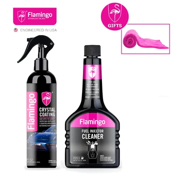 

Crystal Ceramic Car Coating and 354ml Gasoline Injector Additive Kit Fuel Petrol Saver Paint Care Nano High Gloss Shine Wax