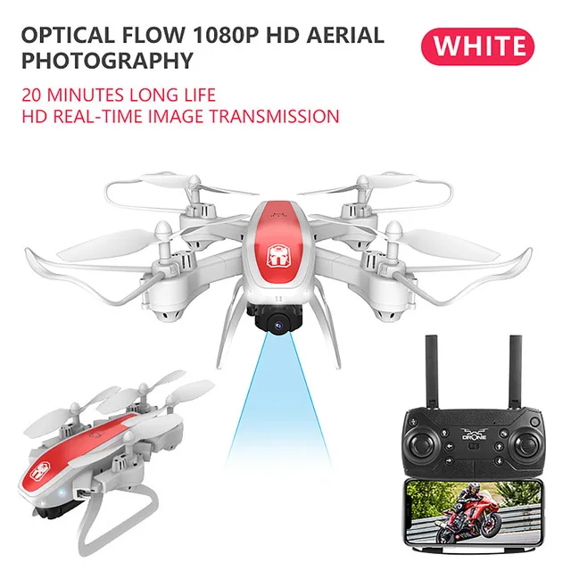 Дрон KY909 HD 4K WiFi видео live fpv Дрон светильник с потоком держать высоту четырехосный самолет одна кнопка взлет Дрон с камерой - Цвет: 1080p