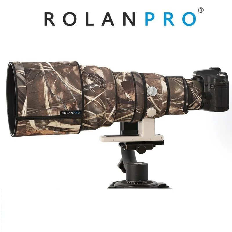 Rolanpro Lens Camouflage Coat Rain Cover Per Canon Ef 400Mm F/2.8 L Usm Senza Stabilizzazione Dell'Immagine Borsa Per Fotocamera Dslr Di Generazione I