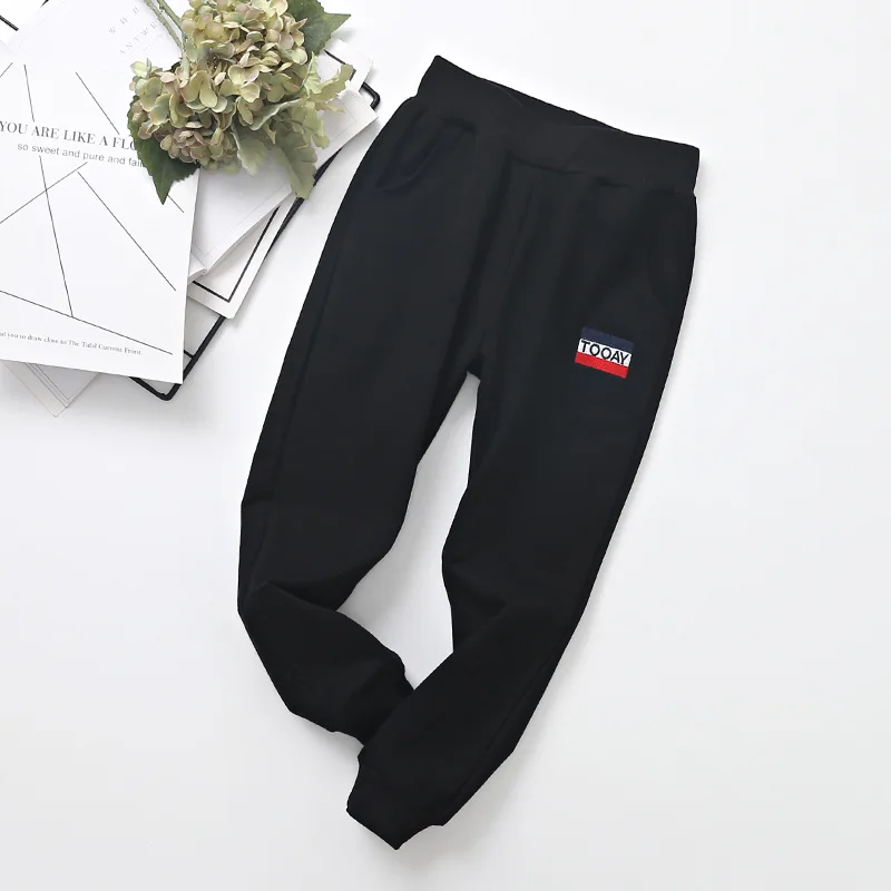 Autumn New Style Big Boy Childrenswear Korean-style BOY'S Knitted Casual Pants CHILDREN'S Cartoon Embroidered Gymnastic Pan