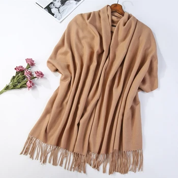 

350g Thickening Long Scarf New Female Classic 200*70cm Winter Warm Plaid Cashmere Scarf Pashmina Tassels Women Wraps Shawl