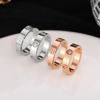 Screw Rings Stainless Steel Love Ring Luxury Brand Jewelry Phillips for Women Nail Shape Rose Gold Silver Color Size 5 To10 2