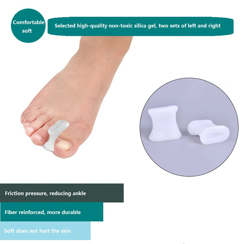 2Pcs Bone Thumb Valgus Protector Silicone Foot Finger Toe Separator Bunion Adjuster Hallux Valgus Corrector Pedicure Feet Care