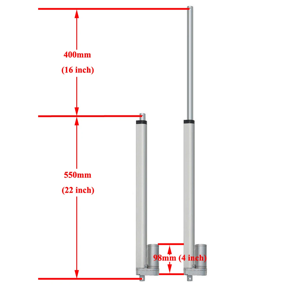 Details about   2 Dual 400mm 16" Stroke 330lbs Linear Actuators W/ Bracket for Car Boat Lift IG 