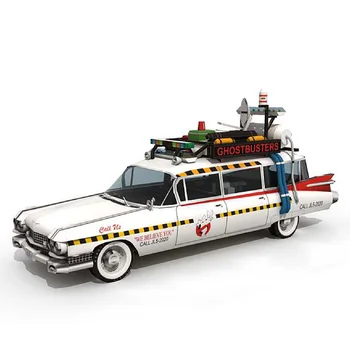 Ghostbusters Car Ecto-1A 1:20 Folding Cutting Mini Handmade 3D Paper Model Papercraft DIY Kids Adult Origami Craft Toys ZX-016 1