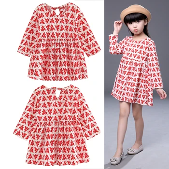 

Summer Girl Dress Kids Children Dress Girls Long Sleeve Plaid Dress Soft Cotton Summer Princess Dresses Baby Girls Clothes