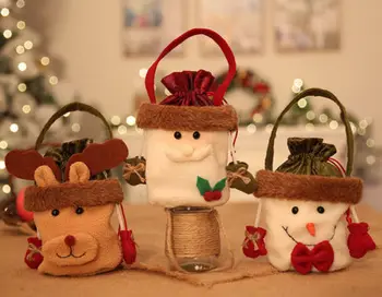 

Christmas Gift Bags Candy Bag Santa Claus Snowman Elk Classic Design Christmas Tree Hangings Kid's Xmas Gift Candy Bags Hot Sale