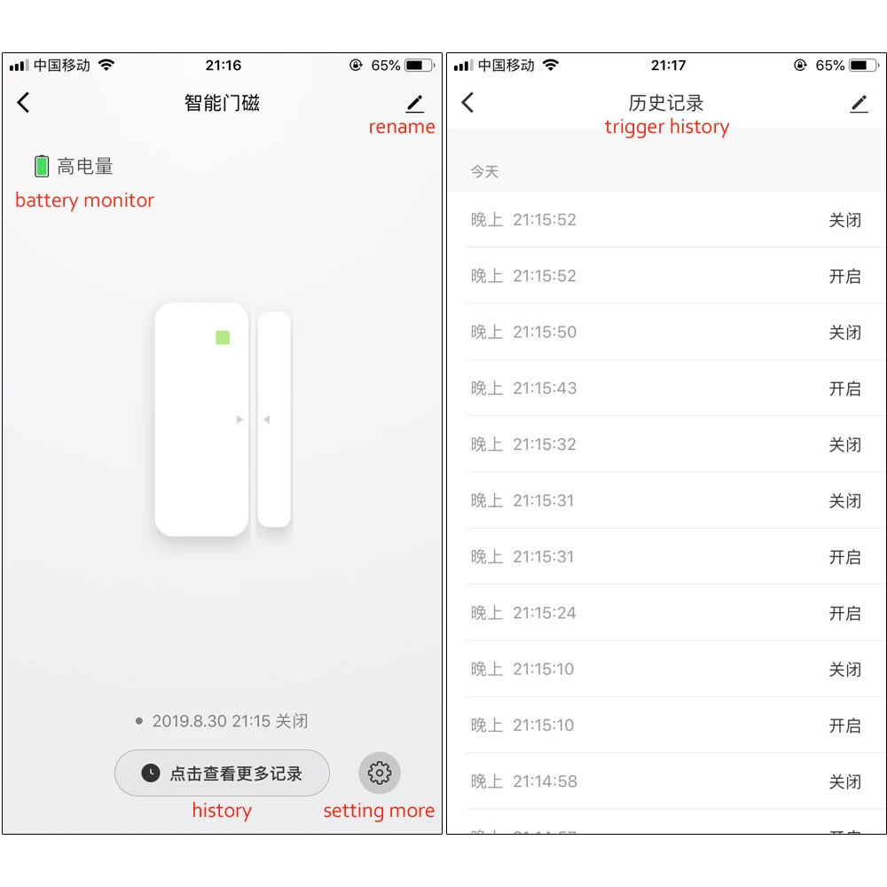 da porta sem fio magnético janela detector