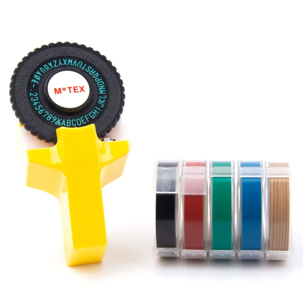Yellow-5pcs-4 UniPlus Motex 3D производитель этикеток для Dymo 3D лент E101 руководство Typerwriter лента этикеток для принтера DIY письмо стикер - Цвет: Yellow-5pcs-4