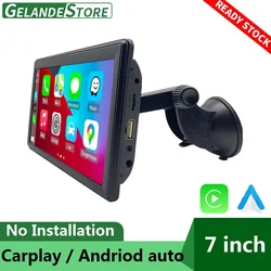 Siri Monitor portátil para coche, CarPlay dispositivo inalámbrico de navegación, pantalla de 7 pulgadas, Control táctil Universal, Android auto