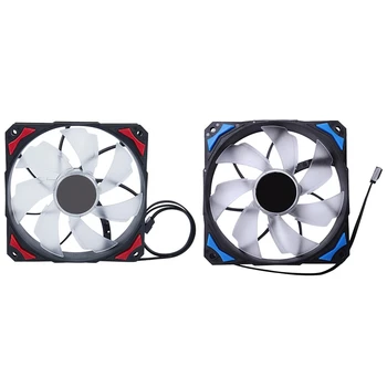 

2 Pcs Controller Cooler Pl - 12025 120 mm Led Fans 4 Pin Pwm Control, Red & Blue