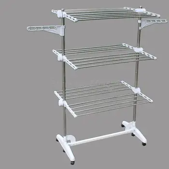 

800 Multifunctional drying rack floor folding indoor balcony mobile double pole lifting telescopic diaper barber shop towel rack