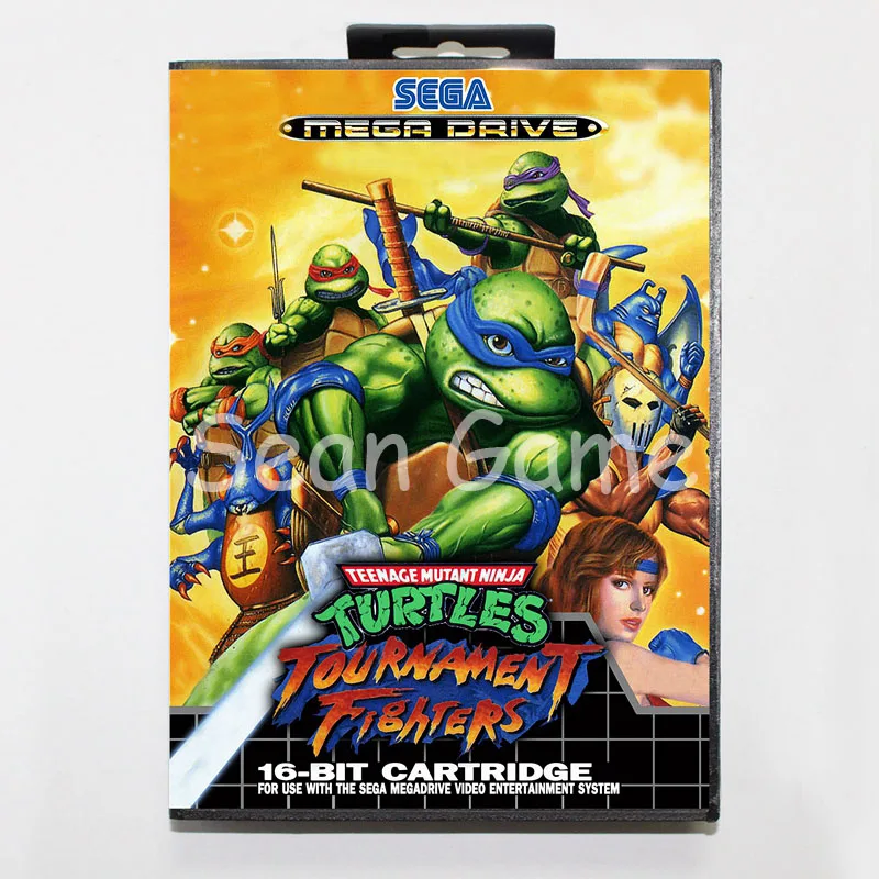 Игровая карточка Elevata prestazione 16 Bit MD для sega Mega Drive Черепашки, чехол с розничной коробкой
